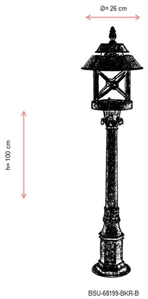 Opviq Outdoor Floor Lamp Brown BSU-68199-BKR-B