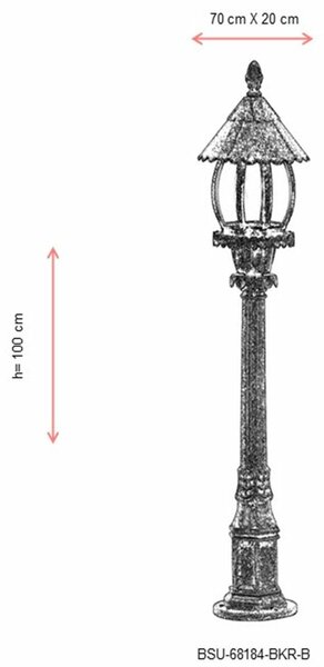 Opviq Outdoor Floor Lamp Brown BSU-68184-BKR-B