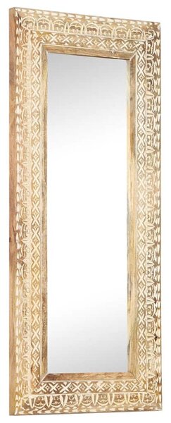 Kézzel faragott tömör mangófa tükör 110 x 50 x 2,6 cm