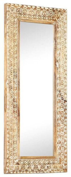 Kézzel faragott tömör mangófa tükör 110 x 50 x 2,6 cm