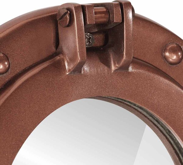 Alumínium és üveg fali lőrés tükör Ø30 cm