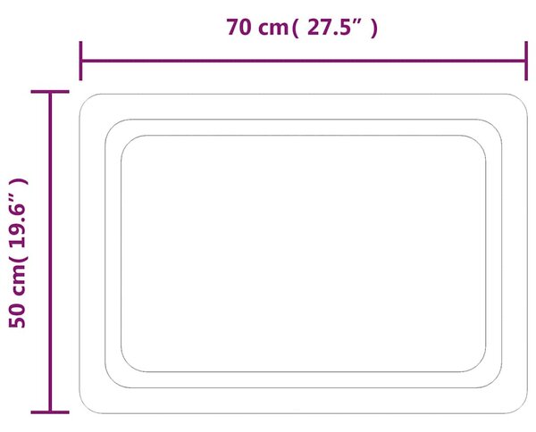 LED-es fürdőszobatükör 70x50 cm