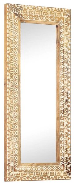 Kézzel faragott tömör mangófa tükör 110 x 50 x 2,6 cm