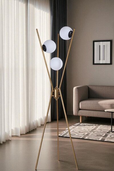 Opviq Floor Lamp Gold Black White 8942-5