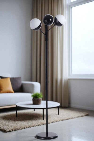Opviq Floor Lamp White Black 8948-1