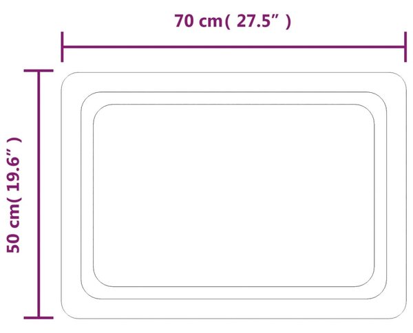 LED-es fürdőszobatükör 50 x 70 cm