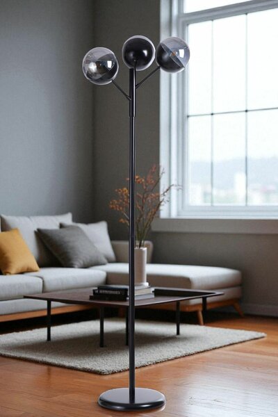 Opviq Floor Lamp Grey Black 8948-3