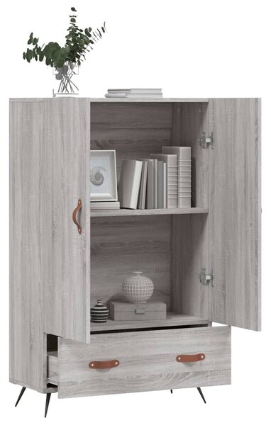 Szürke sonoma szerelt fa magasszekrény 69,5 x 31 x 115 cm