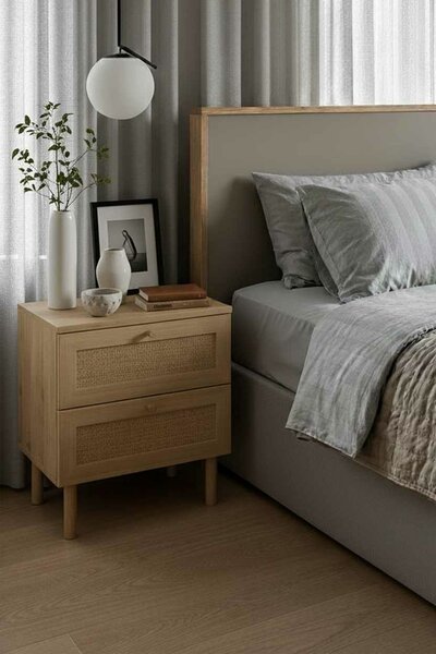 Hanah Home Nightstand Beige Baru - Beige