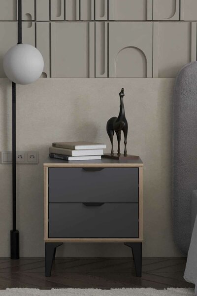 Hanah Home Nightstand Anthracite Arden - Anthracite