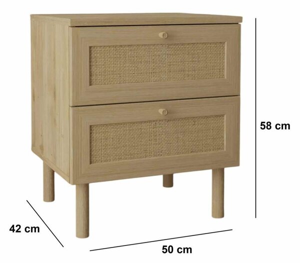 Hanah Home Nightstand Beige Baru - Beige