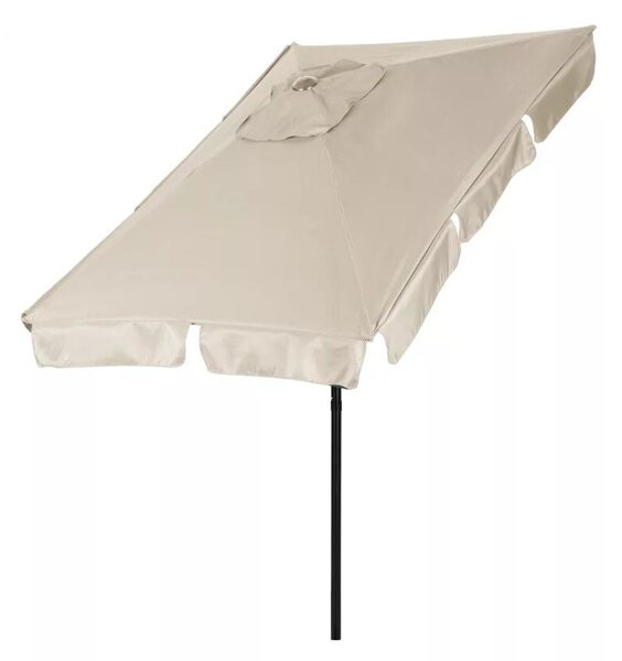 Kerti napernyő, MultiGarden SL-UM019-3, bézs, téglalap alakú, 200 x 130 cm, magasság: 212 cm, tekerőkarral, 38 mm acél rúd, 4 szegmens, dönthető, UV-álló, esőálló, 160 g/m2