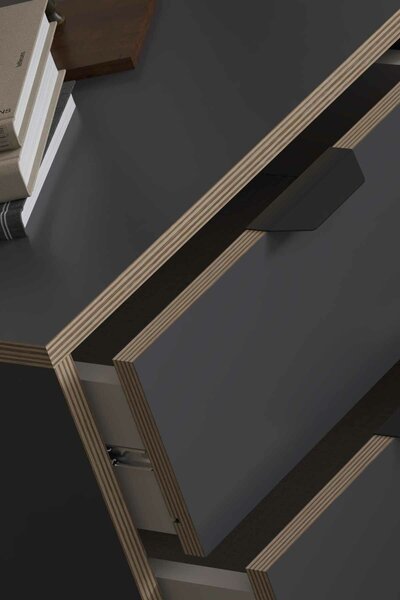 Hanah Home Nightstand Anthracite Arden - Anthracite