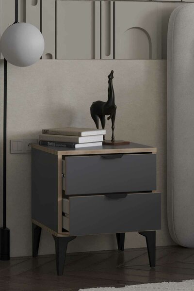 Hanah Home Nightstand Anthracite Arden - Anthracite