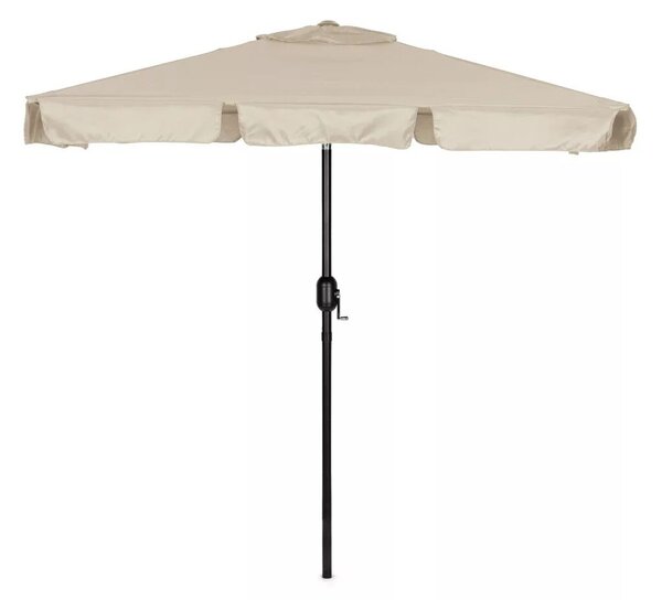 Kerti napernyő, MultiGarden SL-UM019-3, bézs, téglalap alakú, 200 x 130 cm, magasság: 212 cm, tekerőkarral, 38 mm acél rúd, 4 szegmens, dönthető, UV-álló, esőálló, 160 g/m2