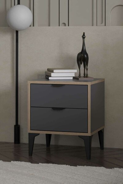 Hanah Home Nightstand Anthracite Arden - Anthracite