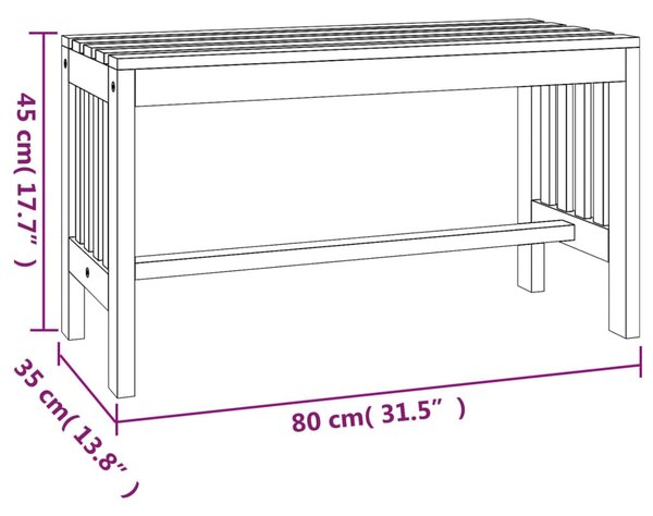 Tömör eukaliptuszfa kerti pad 80 cm