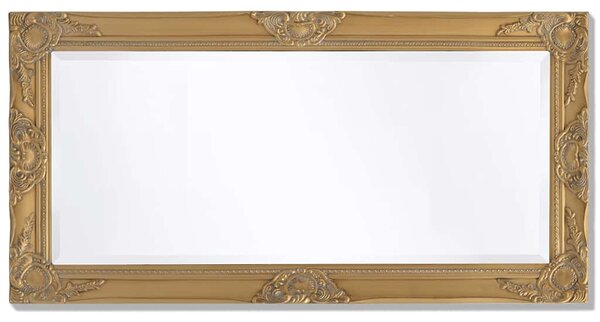 Aranyszínű barokk stílusú fali tükör 100 x 50 cm