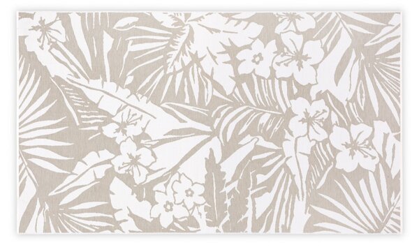L'essential Maison Fouta (Beach Towel) Light Brown White Floral - Light Brown