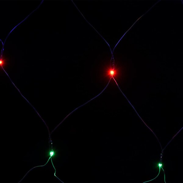 Színes kültéri hálós karácsonyi világítás 544 LED-del 4 x 4 m