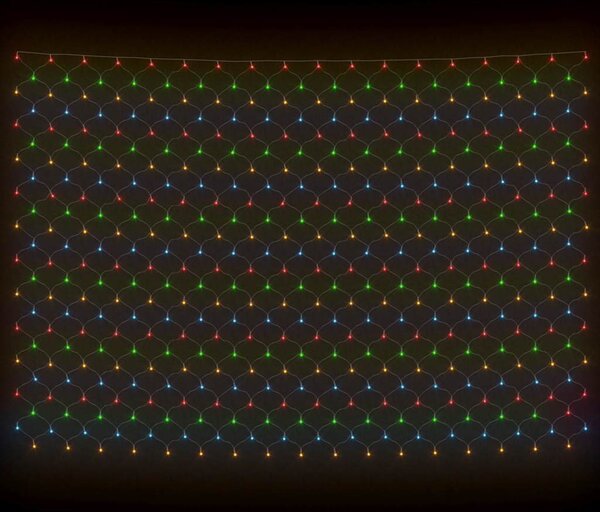 Színes kültéri hálós karácsonyi világítás 544 LED-del 4 x 4 m