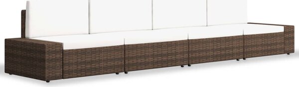 VidaXL 4 részes barna polyrattan kerti ülőgarnitúra