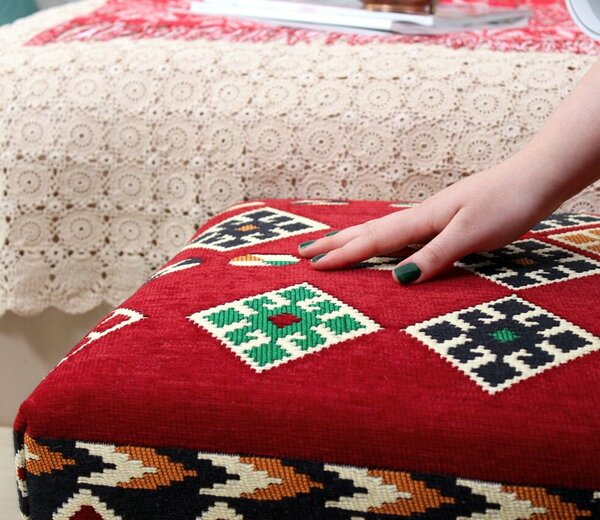 Atelier Del Sofa Többszínű Vezir v3 puff - Piros