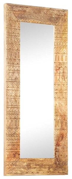 Kézzel faragott tömör mangófa tükör 110 x 50 x 2,5 cm