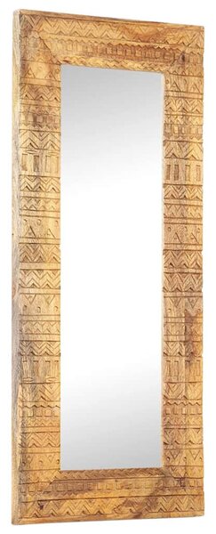 Kézzel faragott tömör mangófa tükör 110 x 50 x 2,5 cm