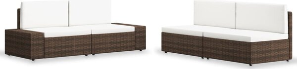 VidaXL 4 részes barna polyrattan kerti ülőgarnitúra