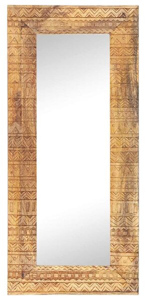Kézzel faragott tömör mangófa tükör 110 x 50 x 2,5 cm