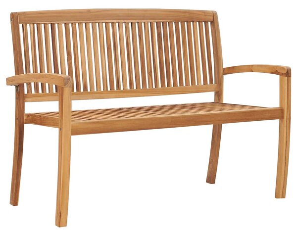 Tömör tíkfa rakásolható kerti pad párnával 128,5 cm