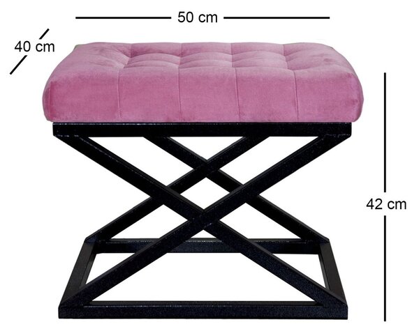 Atelier Del Sofa Puff Fekete Fuchsia Capraz - Fekete, Fuchsia