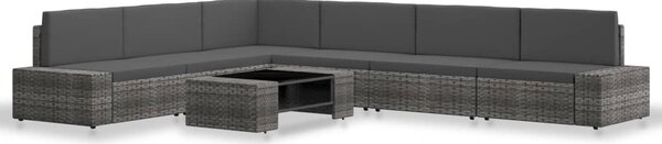 7 részes szürke polyrattan kerti ülőgarnitúra