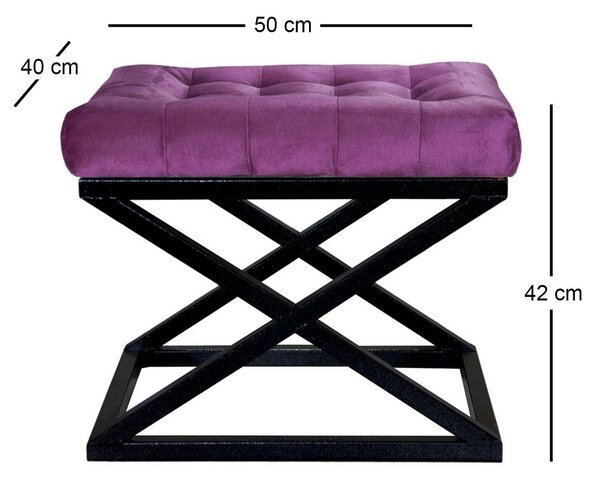 Atelier Del Sofa Puff Fekete Lila Capraz - Fekete, Lila