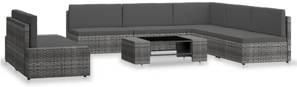 7 részes szürke polyrattan kerti ülőgarnitúra