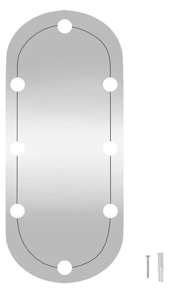 Ovális üveg falitükör LED fényekkel 35 x 80 cm