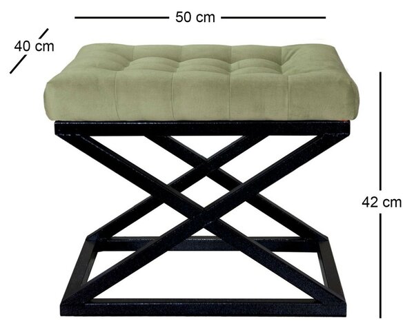 Atelier Del Sofa Puff Black Green Capraz - Fekete, Világosszürke