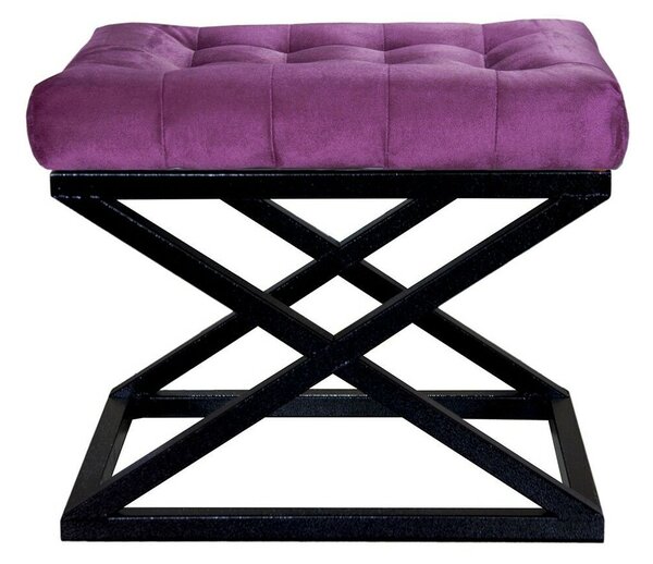 Atelier Del Sofa Puff Fekete Lila Capraz - Fekete, Lila