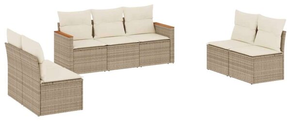VidaXL Polyrattan Kerti Ülőgarnitúra - 7 részes - Bézs