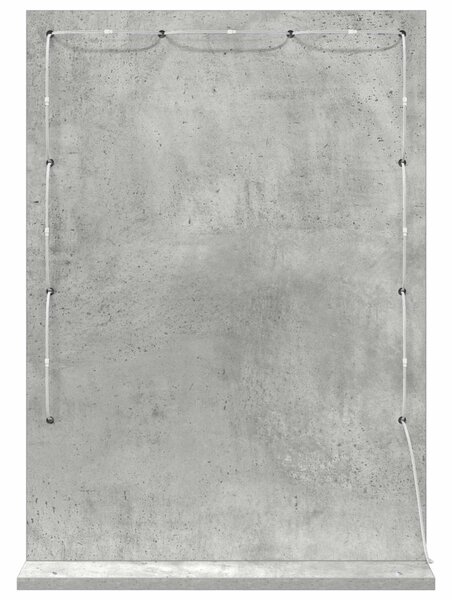 Toalett Tükör Beton Szürke 70 x 50 x 18 cm Üveg és mérnöki fa