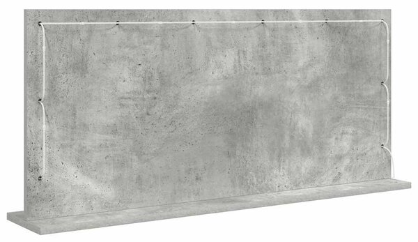 Toalett Tükör Beton Szürke 100 x 45 x 18 cm Üveg és mérnöki fa