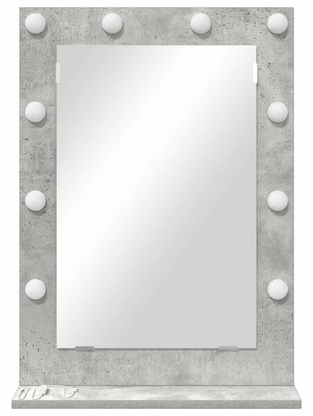 Toalett Tükör Beton Szürke 70 x 50 x 18 cm Üveg és mérnöki fa