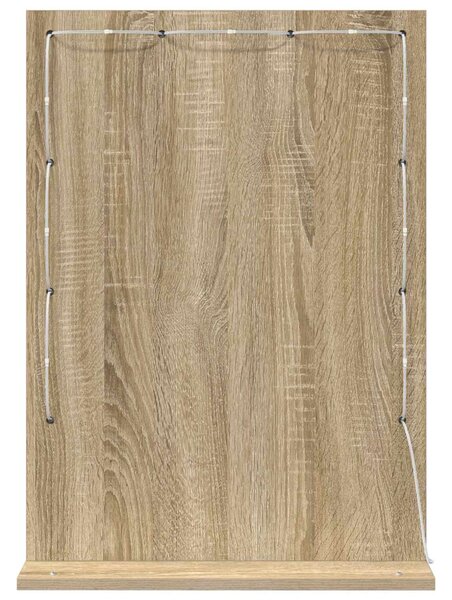 Toalett Tükör Sonoma tölgy 70 x 50 x 18 cm Üveg és mérnöki fa