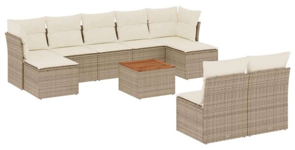 VidaXL Polyrattan Kerti Ülőgarnitúra - 10 részes - Bézs