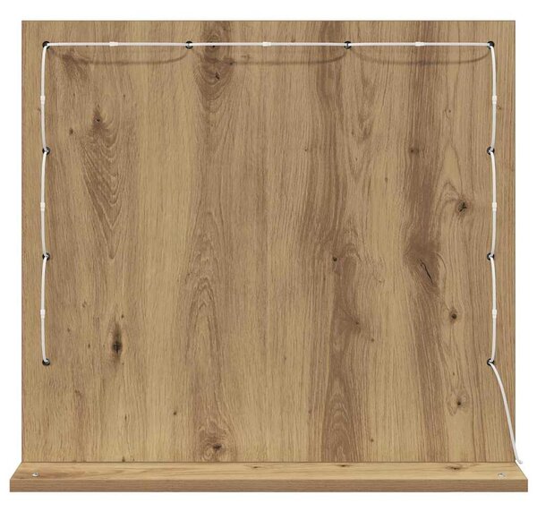 Toalett Tükör Artisan tölgy 60 x 55 x 18 cm Üveg és mérnöki fa