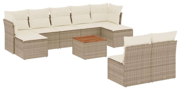 VidaXL Polyrattan Kerti Ülőgarnitúra - 10 részes - Bézs