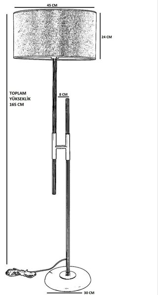 Opviq Floor Lamp Wicker 8551-1