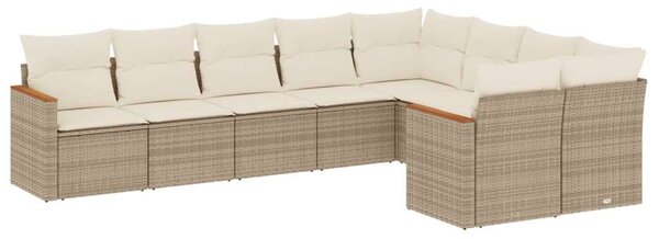 VidaXL Polyrattan Kerti Ülőgarnitúra - 9 részes - Bézs
