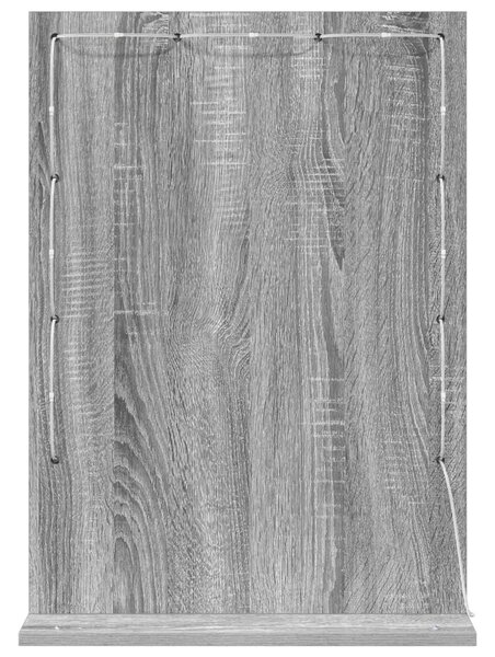 Toalett Tükör Szürke Sonoma 70 x 50 x 18 cm Üveg és mérnöki fa